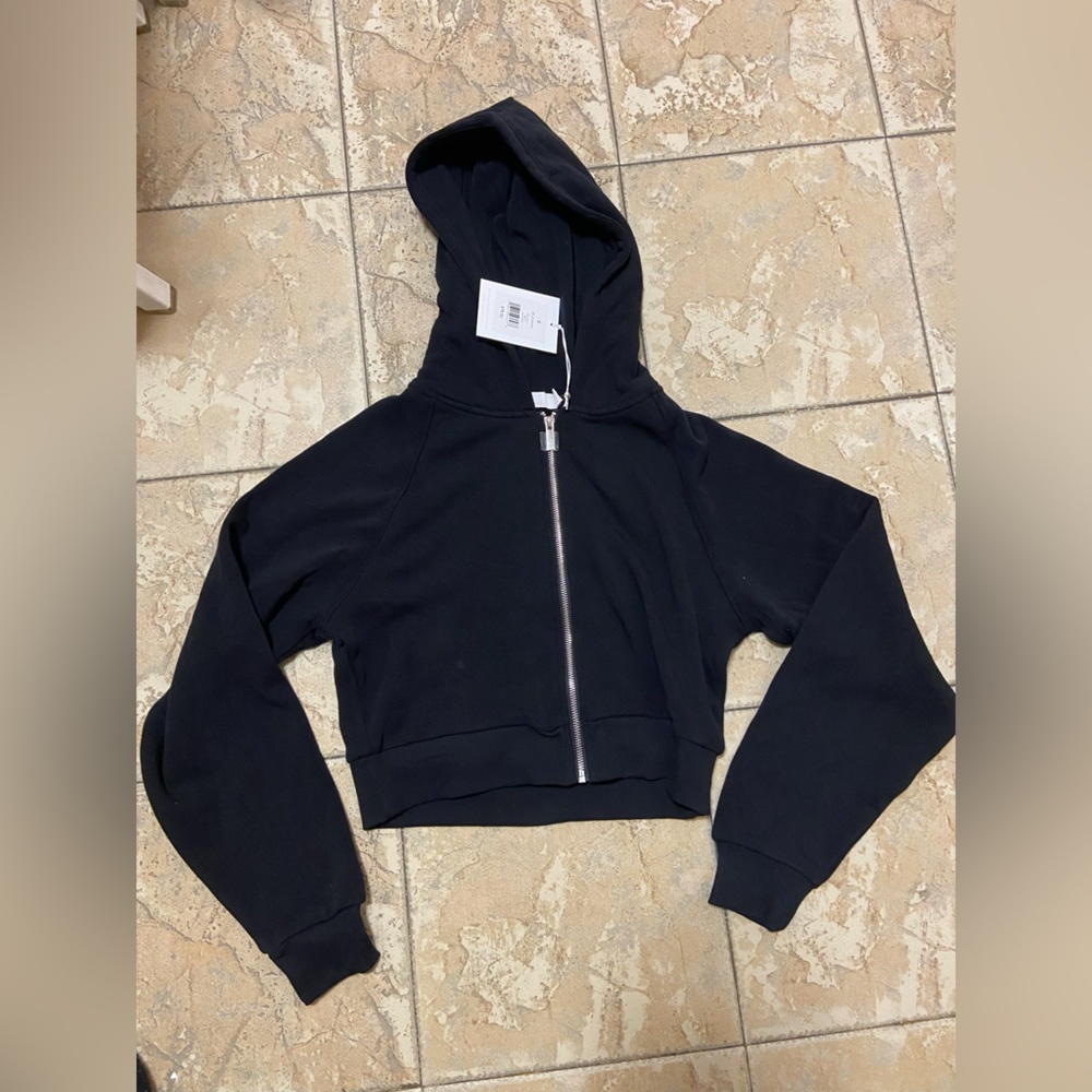 Rachel Parcell Cropped Zip Up Hoodie